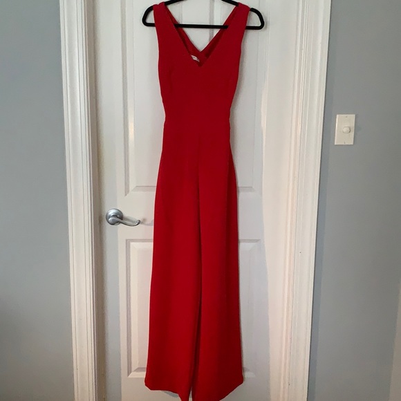 Mango Pants - Red Jumpsuit